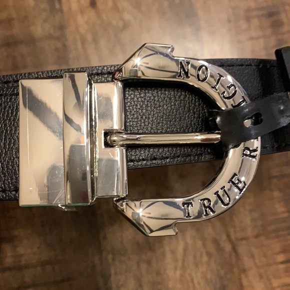 True Religion Mens Reversible Belt Black/Brown - Picture 6 of 8